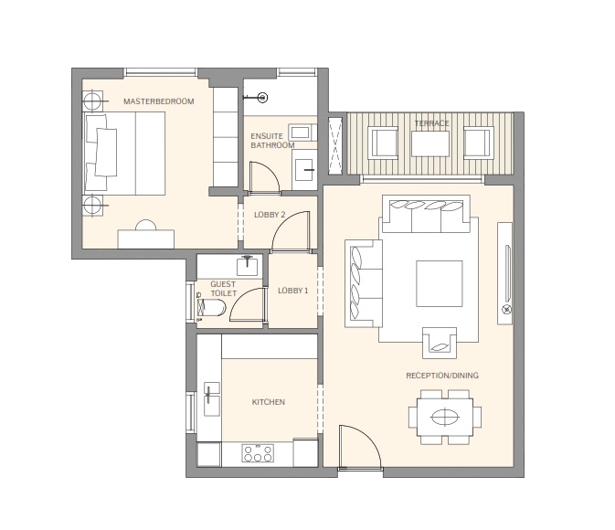 Floor plan for apartment at Park View - Haptown