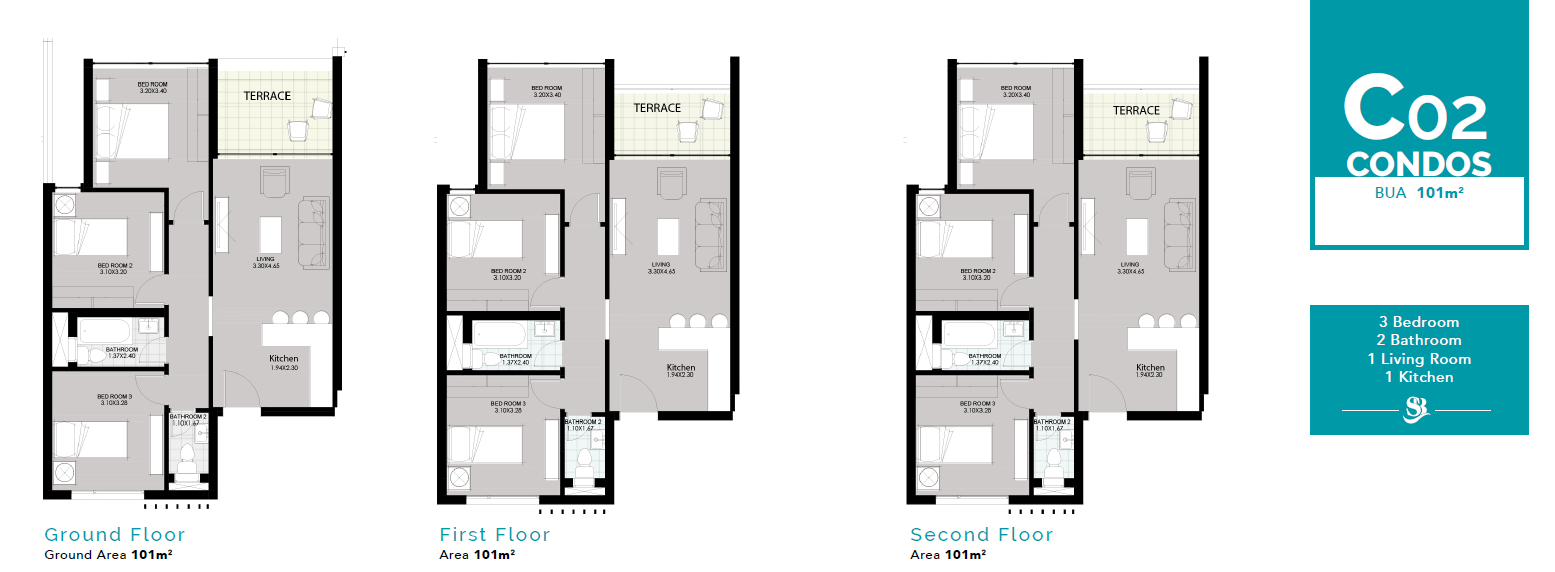 Floor plan for apartment at Smeralda Bay Sidi Heneish -Sbay