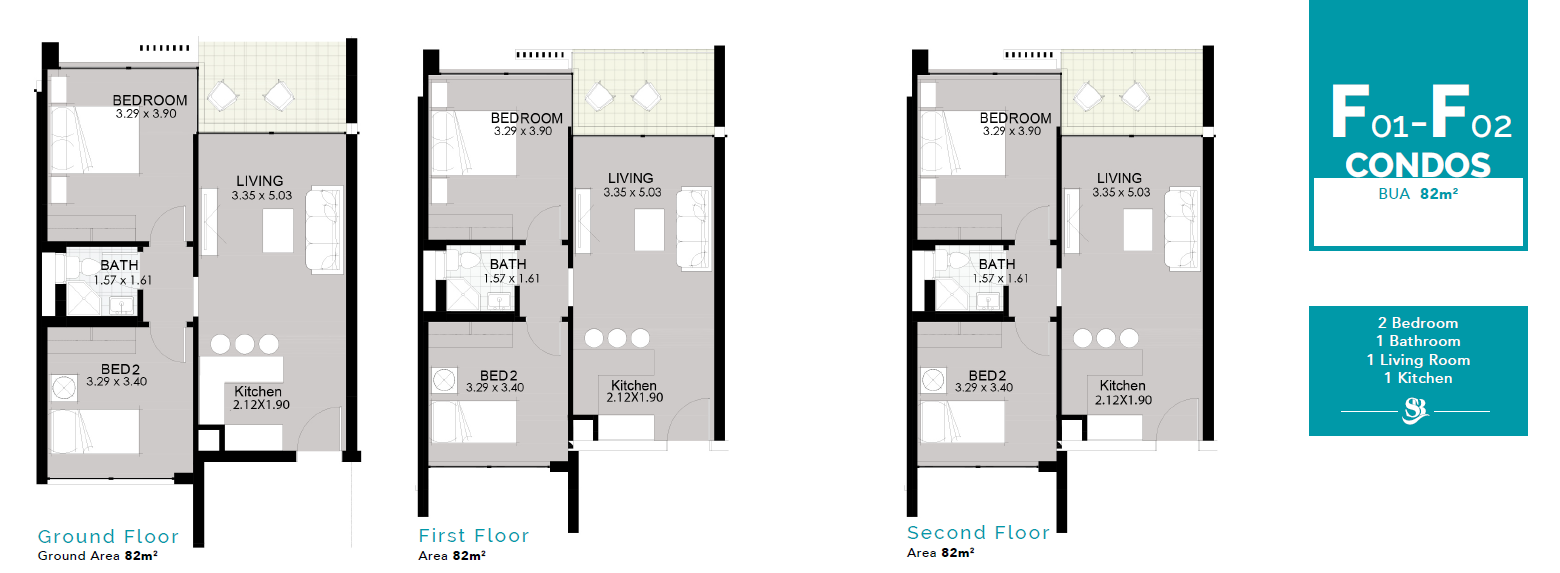 Floor plan for apartment at Smeralda Bay Sidi Heneish -Sbay