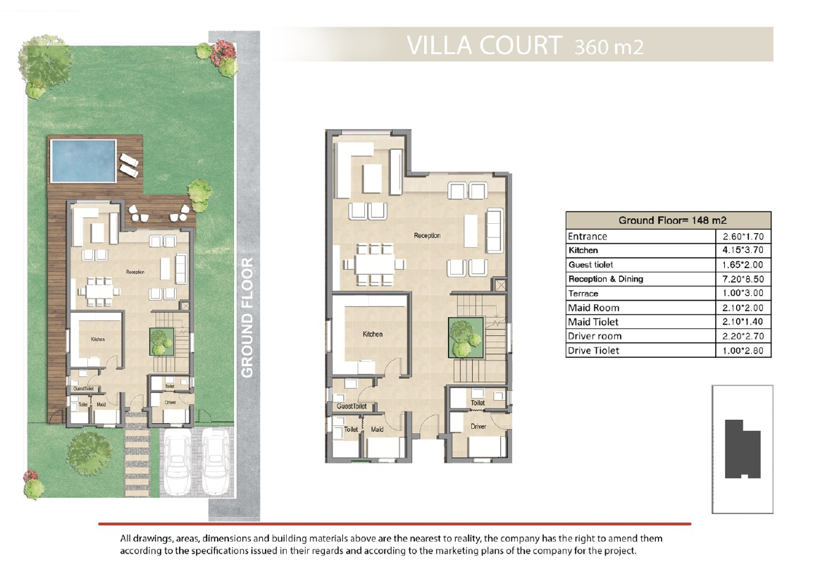 Floor plan for villa at Keeva