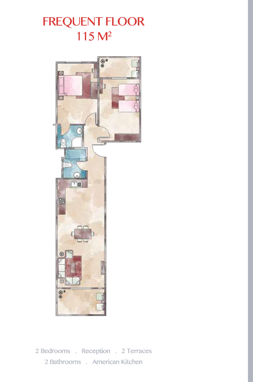 Floor plan for apartment at Lasirena Palm Beach