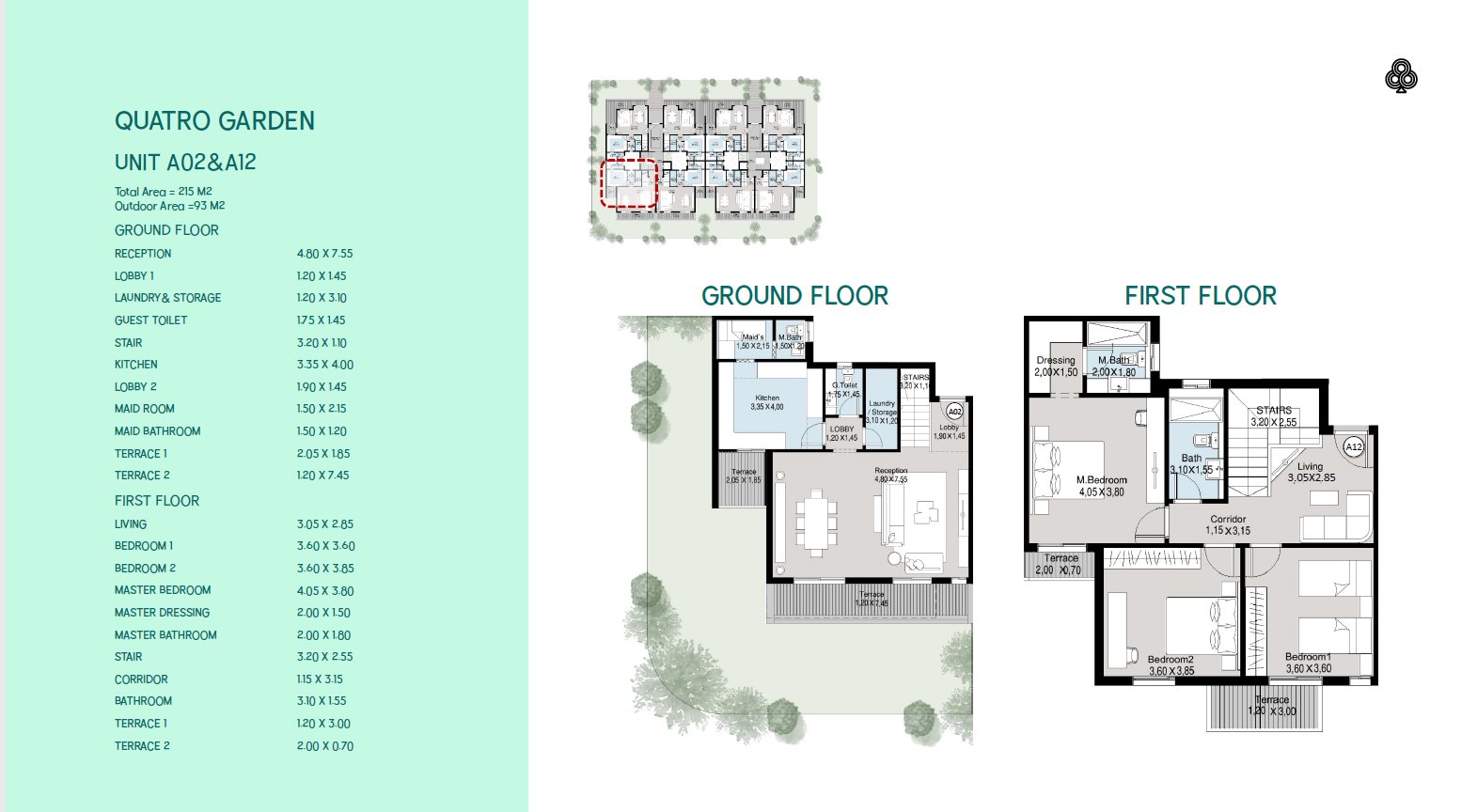 Floor plan for duplex at Monark Residence