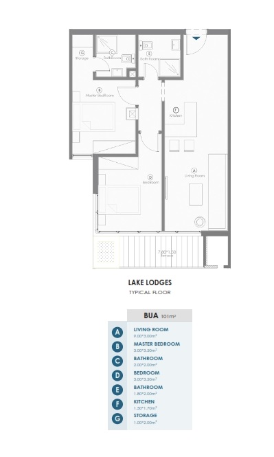 Floor plan for chalet at Ein Hills