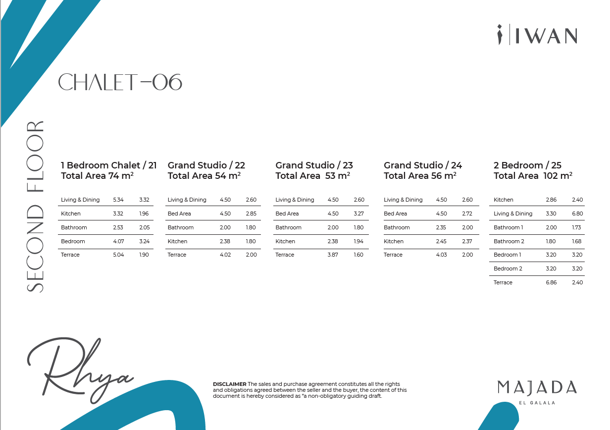 Floor plan for chalet at Majada Iwan