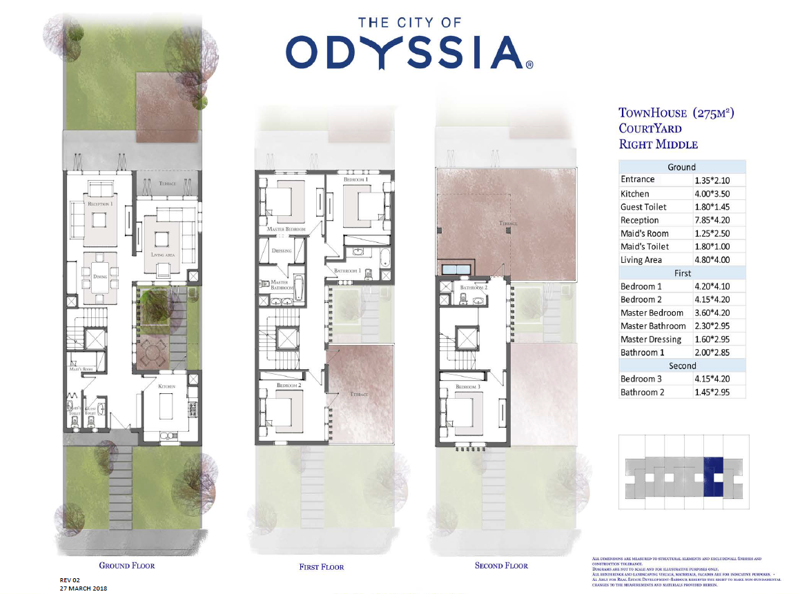 Floor plan for townhouse at The City of Odyssia