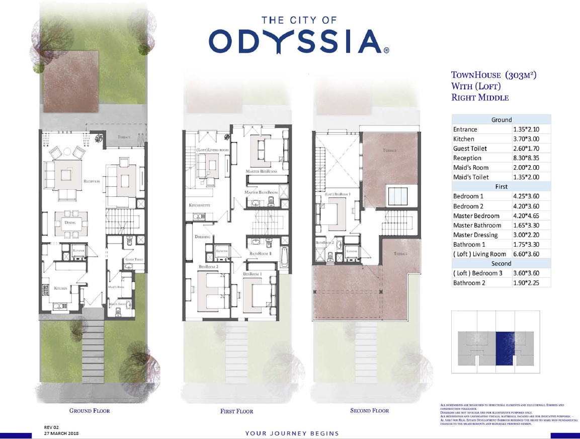 Floor plan for townhouse at The City of Odyssia