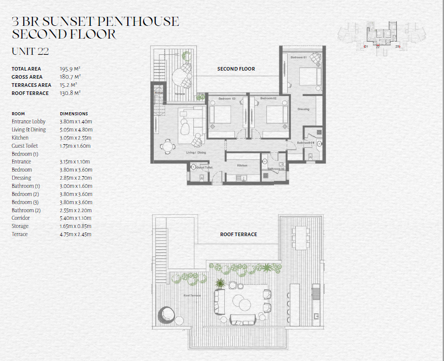Floor plan for villa at The Med