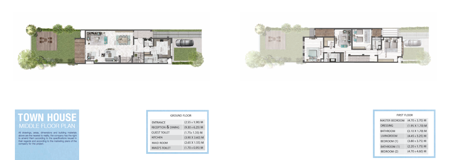 Floor plan for townhouse at Green Square