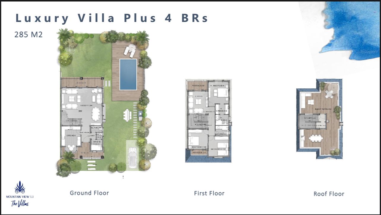 Floor plan for villa at Mountain View 1.1