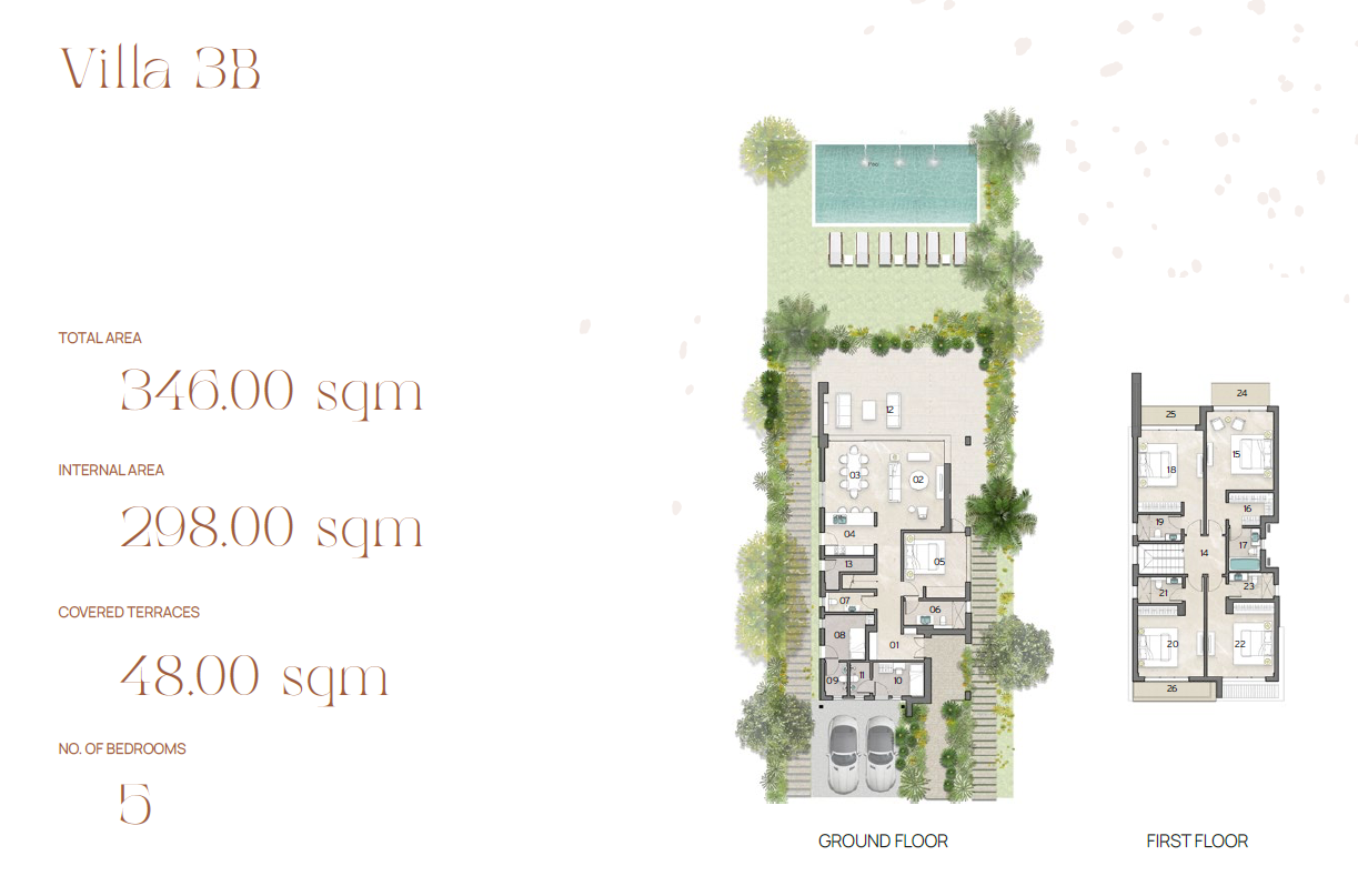 Floor plan for villa at Silversands