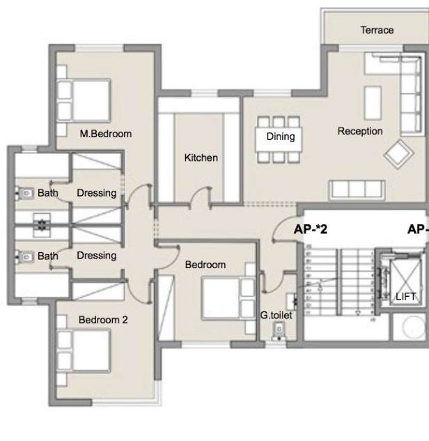 Floor plan for apartment at Badya