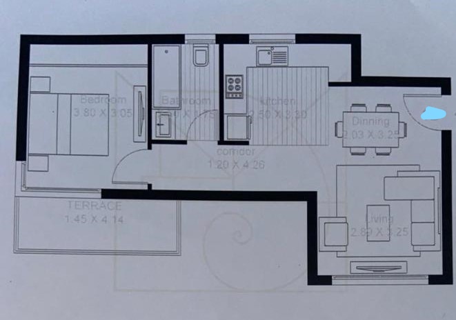 Floor plan for chalet at Bo Sands