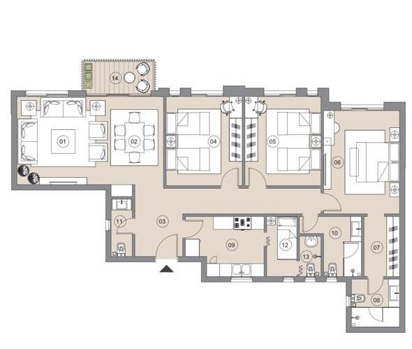 Floor plan for apartment at Swanlake Residences