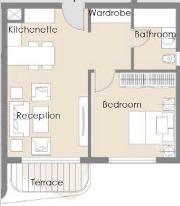 Floor plan for apartment at Palm Hills New Cairo