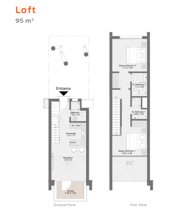 Floor plan for chalet at D-Bay