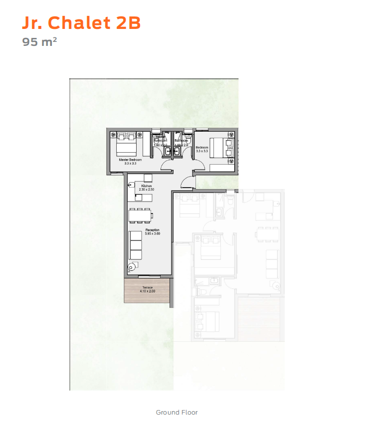 Floor plan for chalet at D-Bay