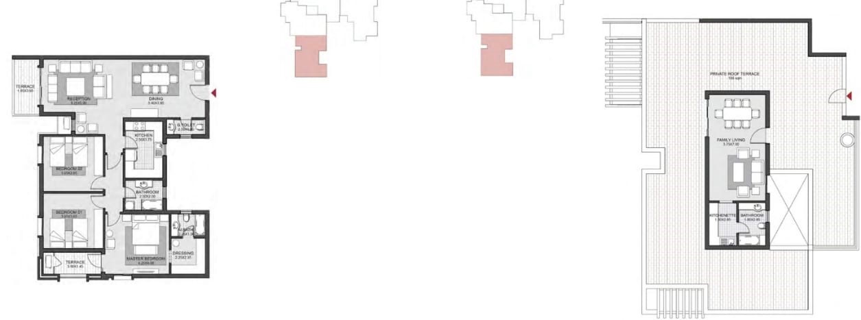 Floor plan for penthouse at October Plaza