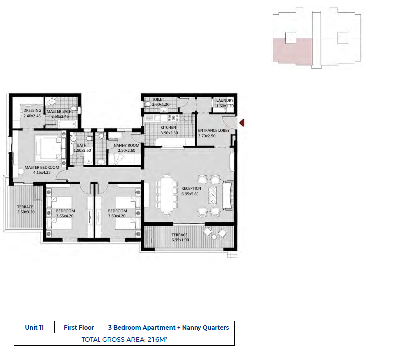 Floor plan for apartment at October Plaza