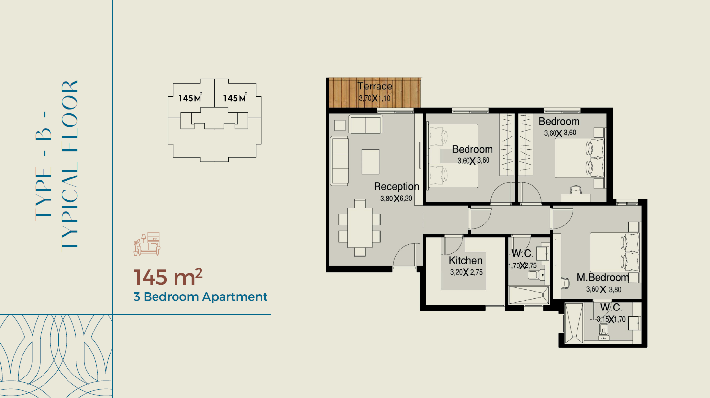 Floor plan for apartment at Nile Boulevard