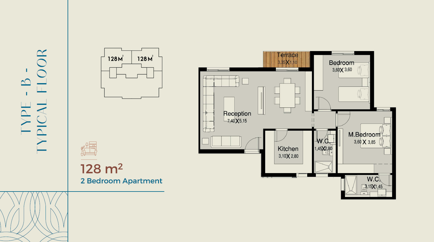 Floor plan for apartment at Nile Boulevard