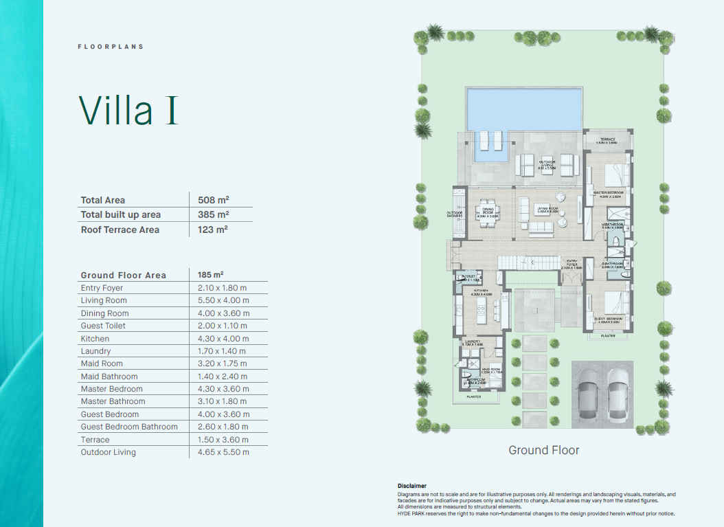 Floor plan for villa at Hyde Park North - Seashore