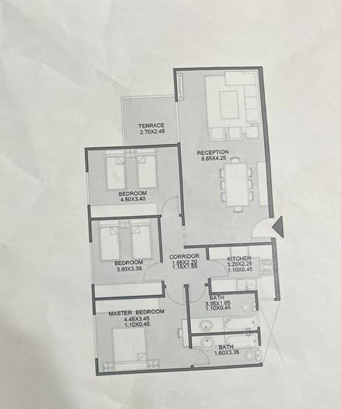 Floor plan for apartment at Degla Land Mark