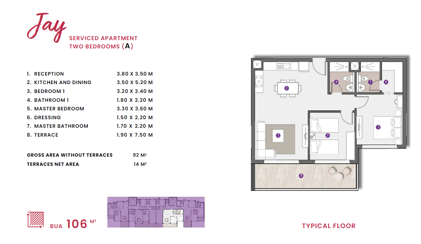 Floor plan for apartment at D.O.S.E