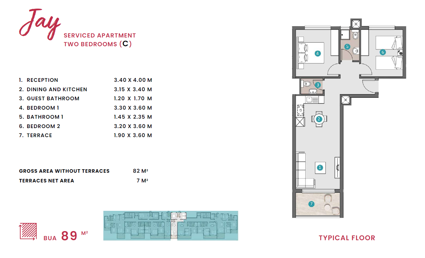 Floor plan for apartment at D.O.S.E