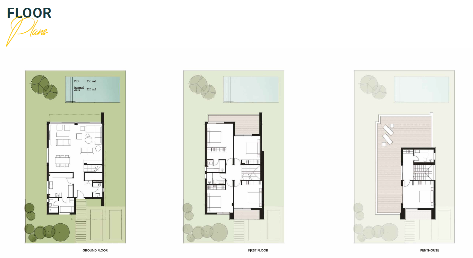 Floor plan for villa at Il Bayou