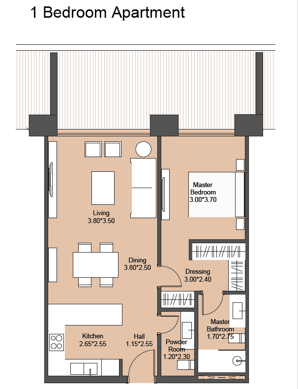 Floor plan for apartment at Il Bayou