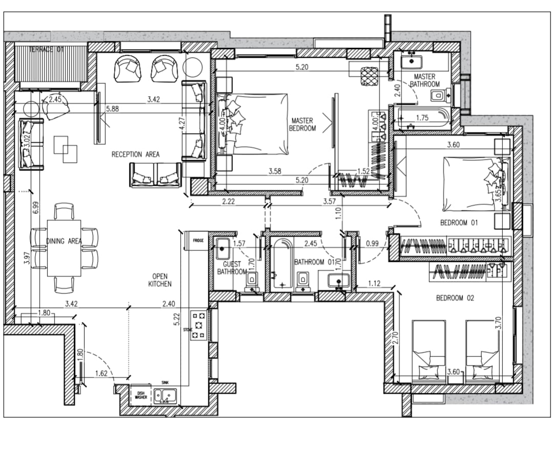 Floor plan for apartment at Creektown