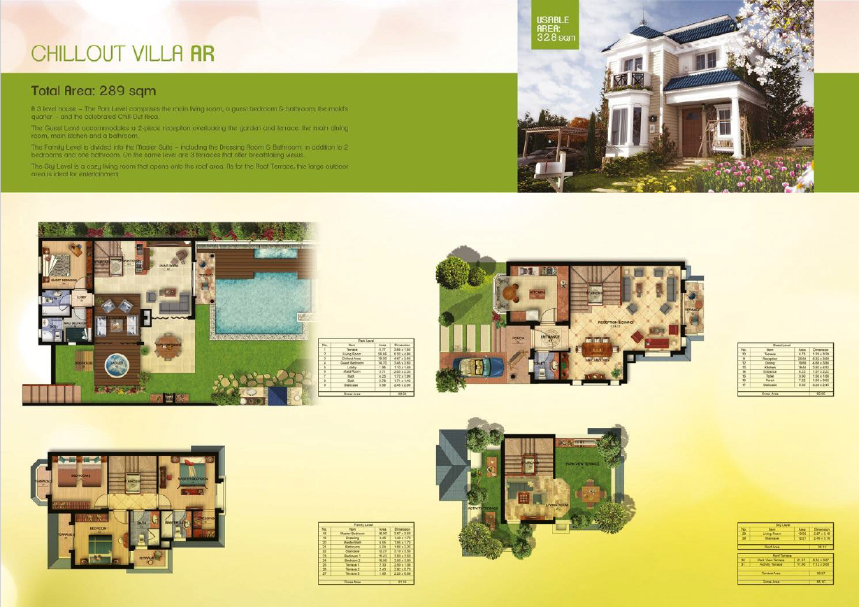 Floor plan for villa at Mountain View Chillout Park