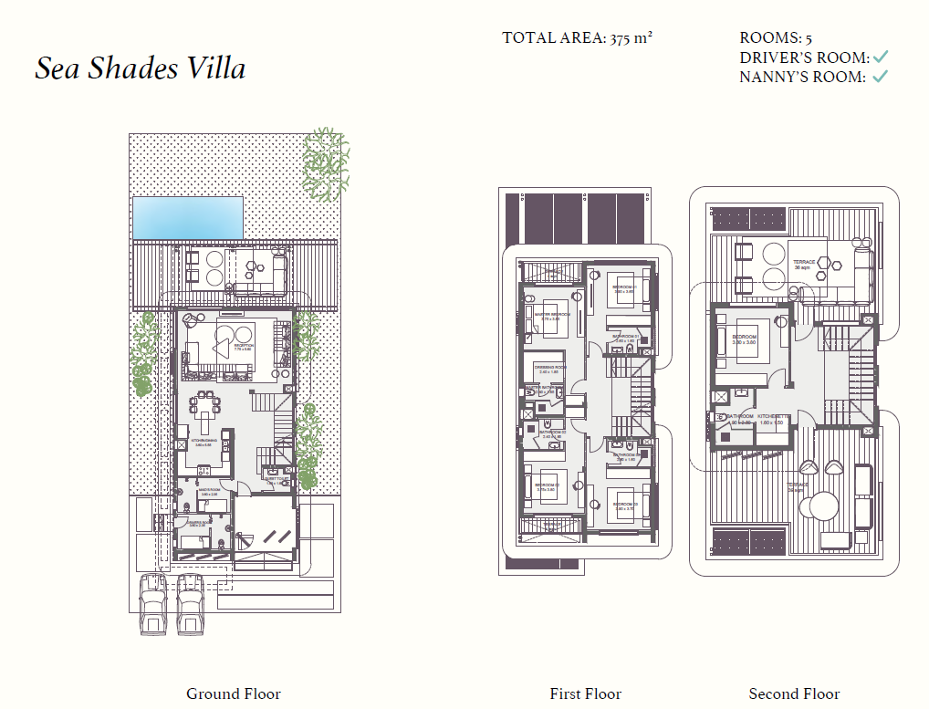 Floor plan for villa at Zoya Ghazala Bay