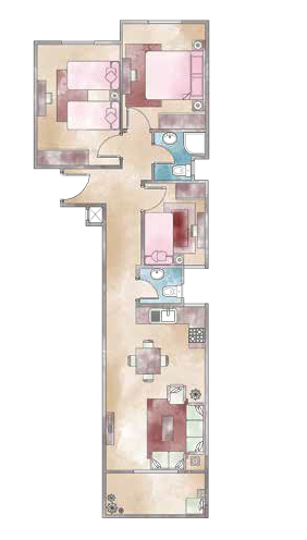 Floor plan for apartment at Lasirena Palm Beach