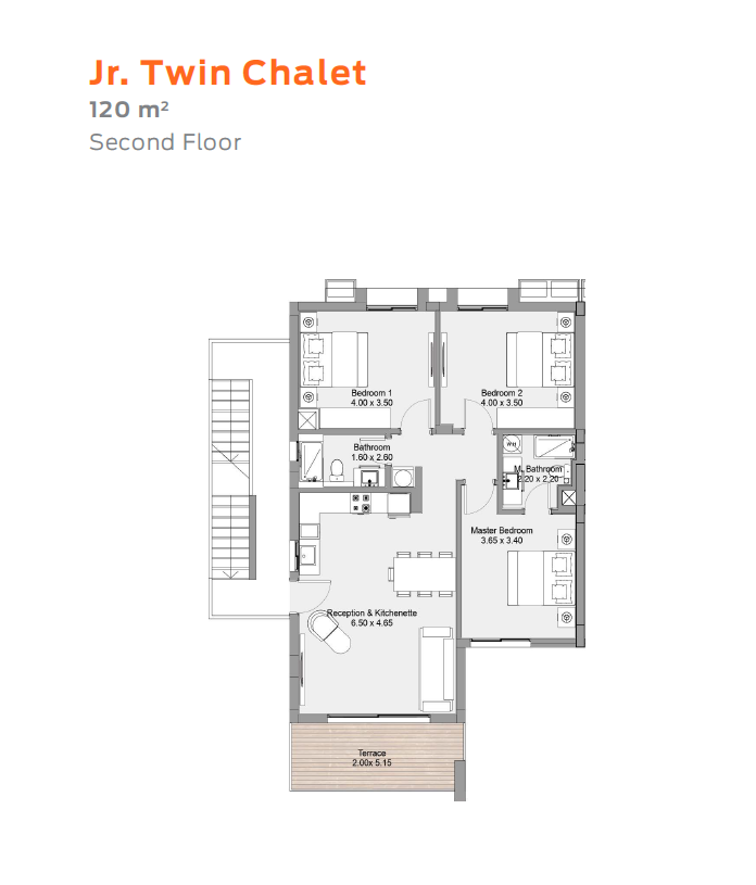 Floor plan for chalet at D-Bay
