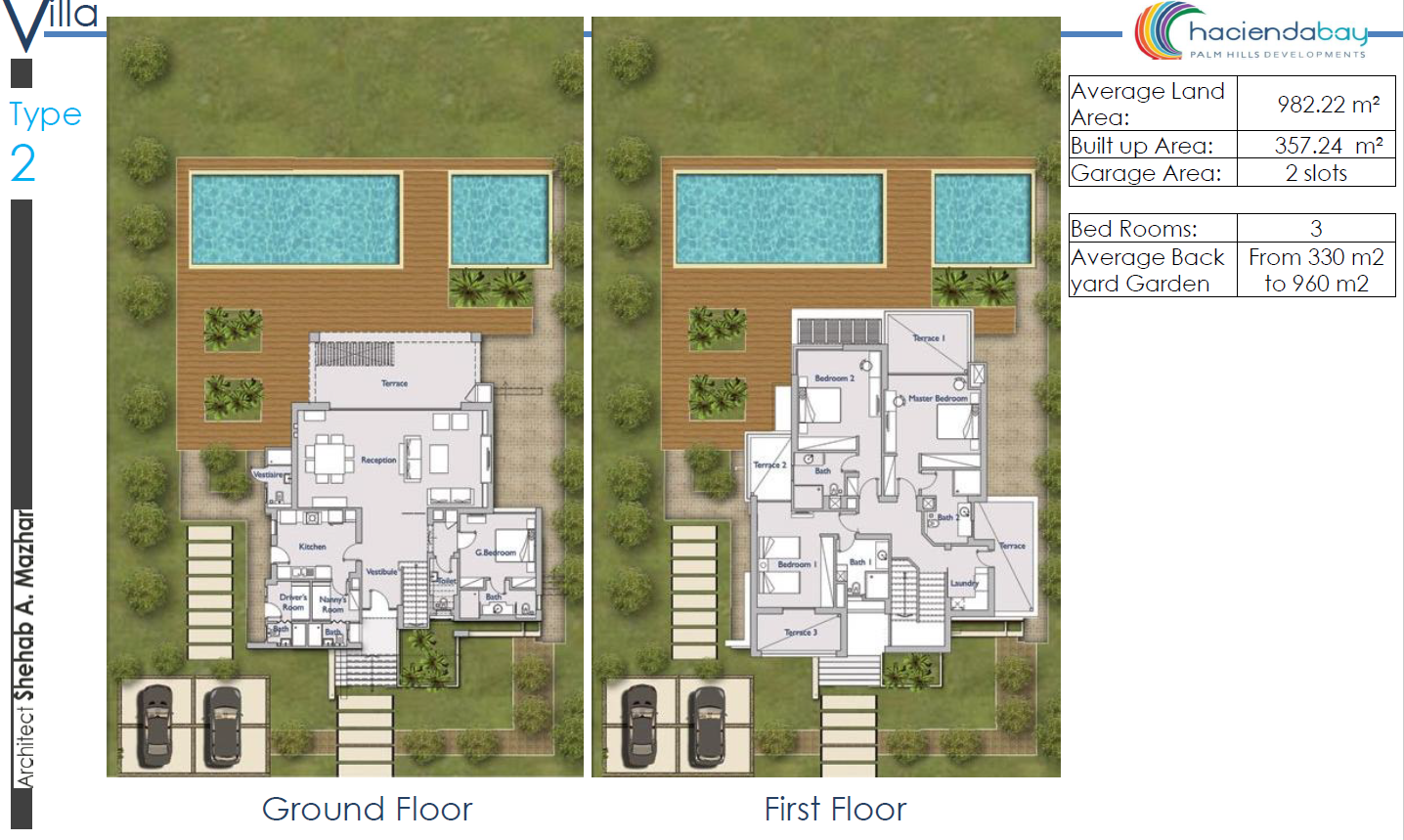 Floor plan for villa at Hacienda Bay