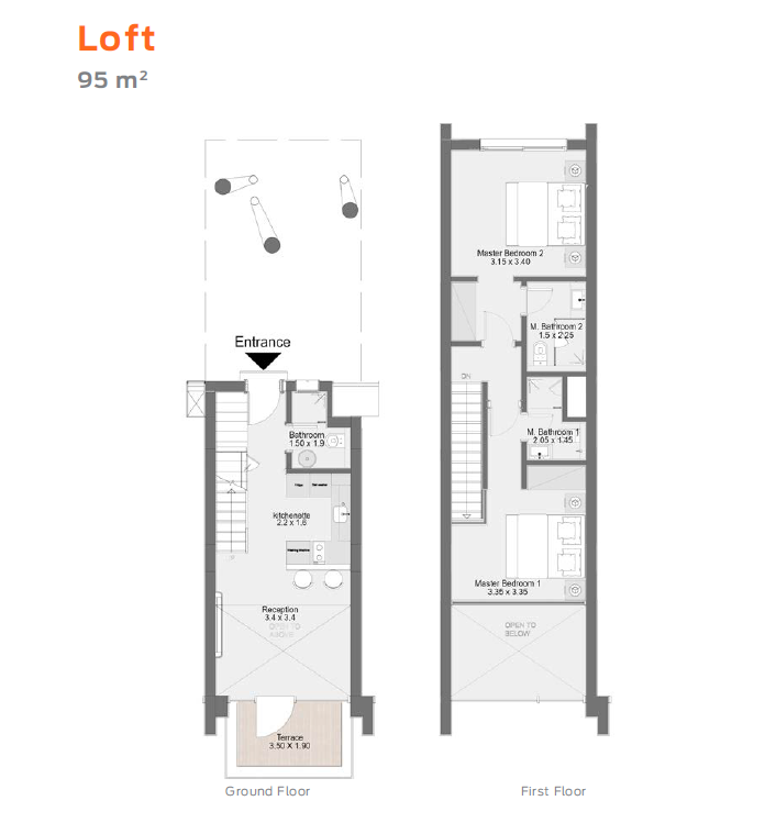 Floor plan for duplex at D-Bay