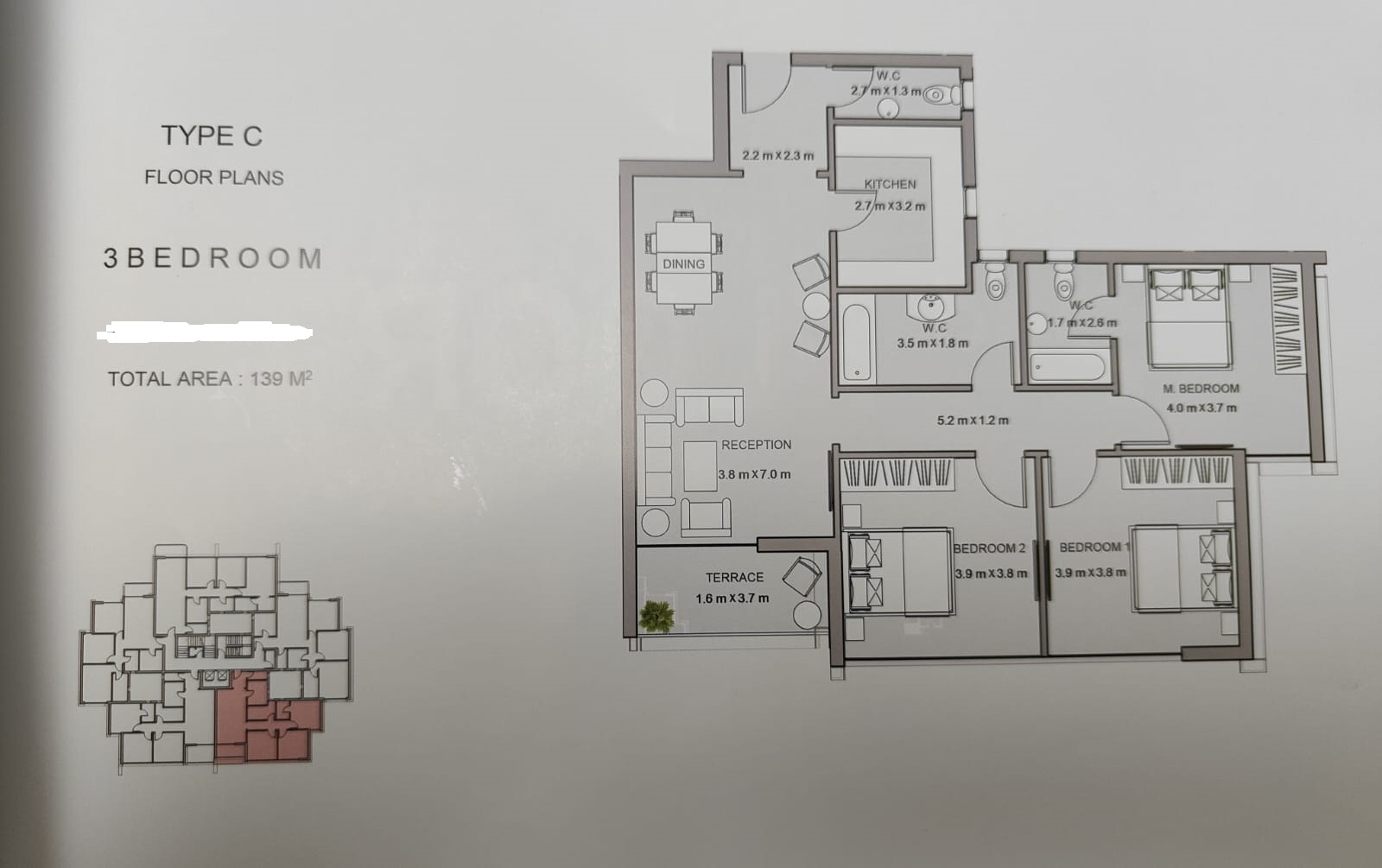 Floor plan for apartment at Atika