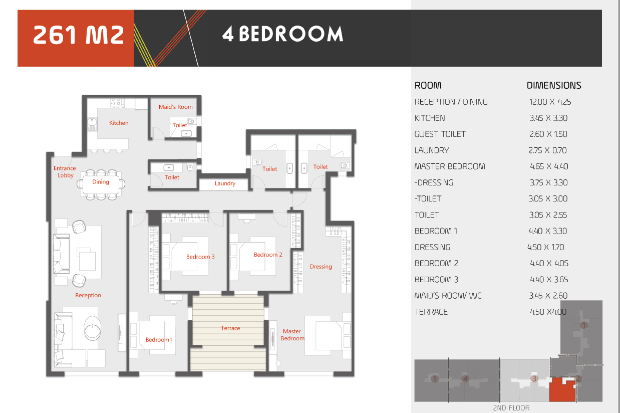 Floor plan for duplex at Al Karma Kay