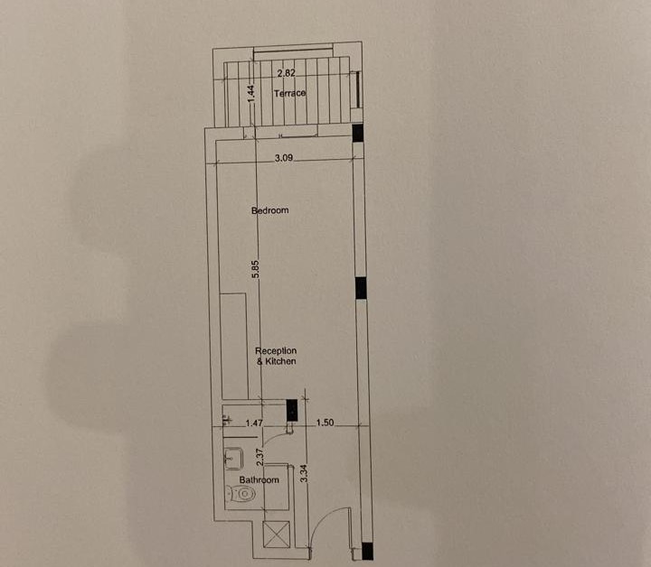 Floor plan for studio at Jefaira