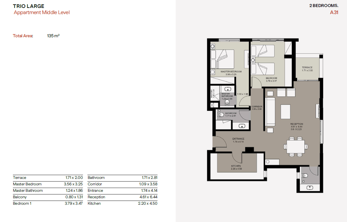 Floor plan for duplex at Trio