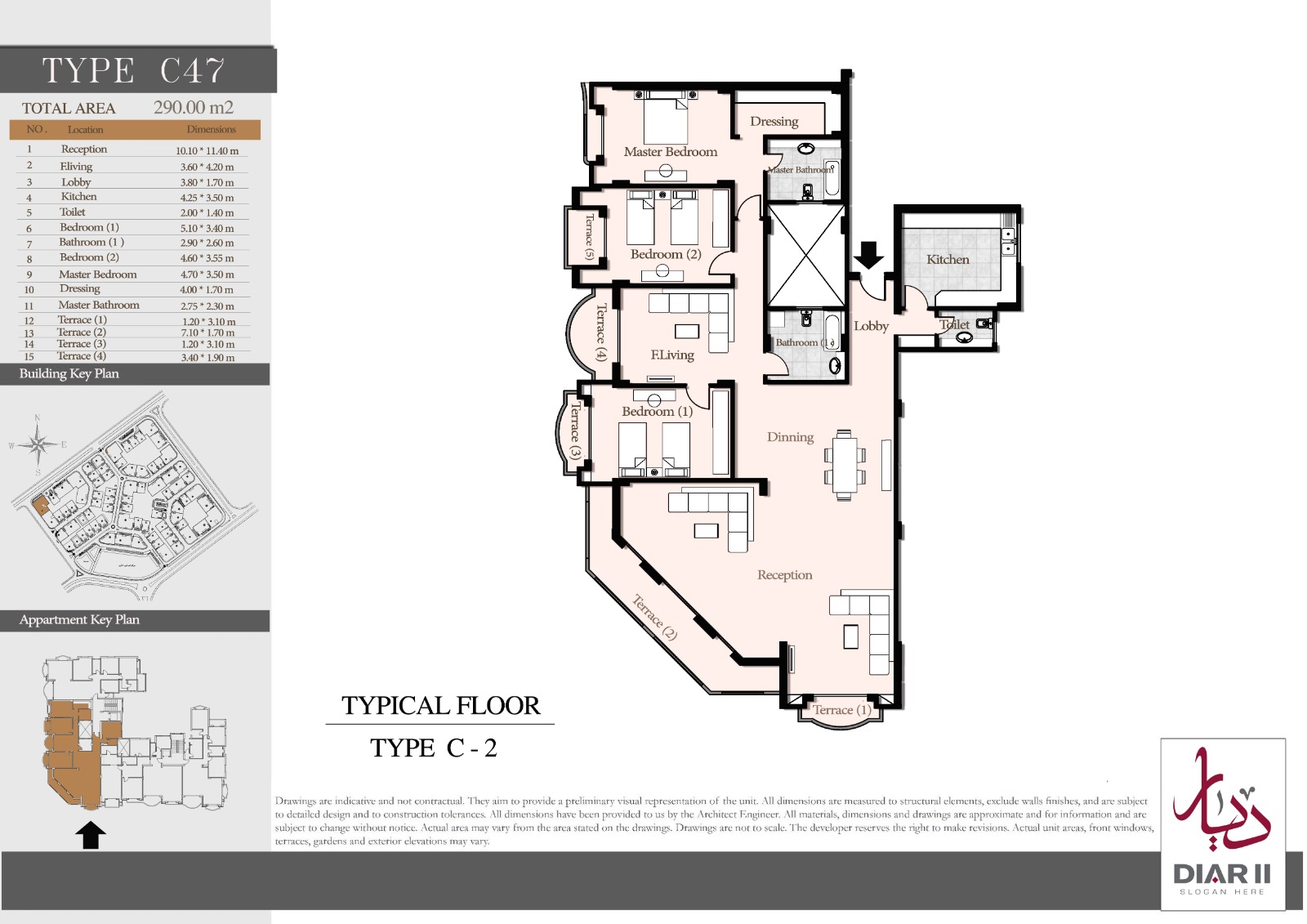 Floor plan for apartment at Diar II