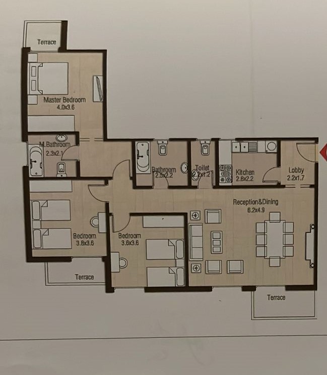 Floor plan for apartment at Entrada