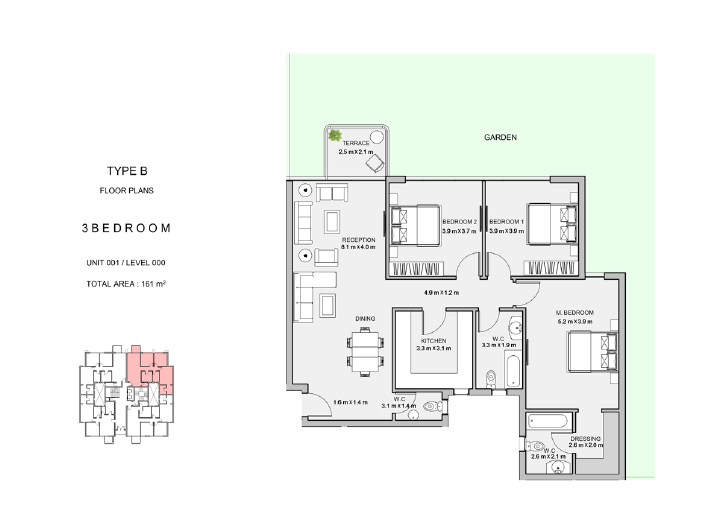 Floor plan for apartment at Atika