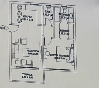 Floor plan for studio at Taj City