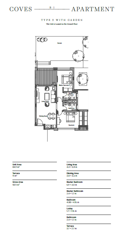 Floor plan for apartment at Soma Coves