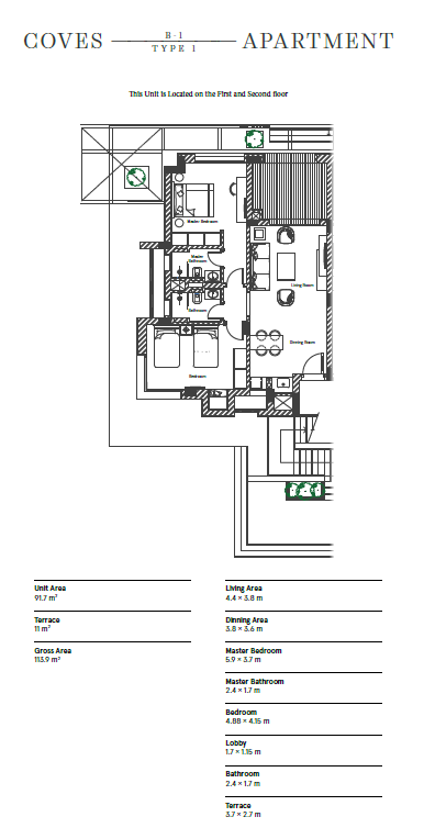Floor plan for apartment at Soma Coves