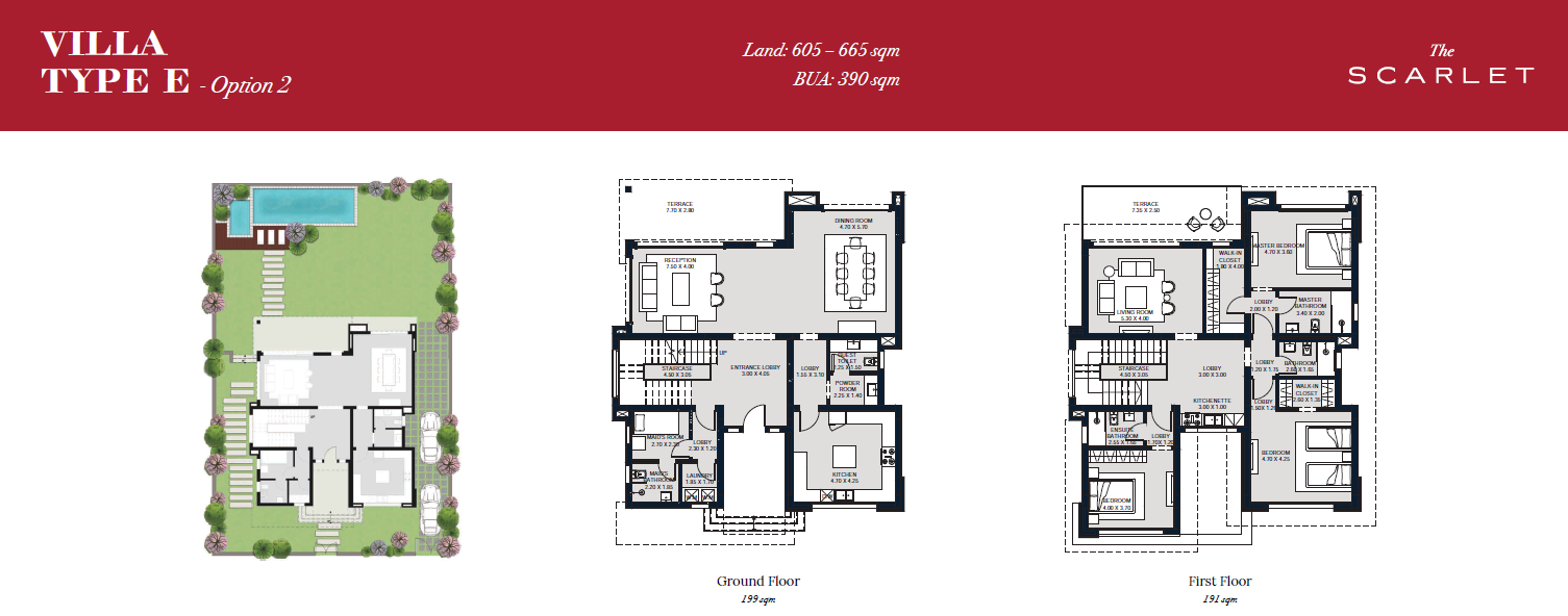 Floor plan for villa at The Scarlet  SwanLake Residences