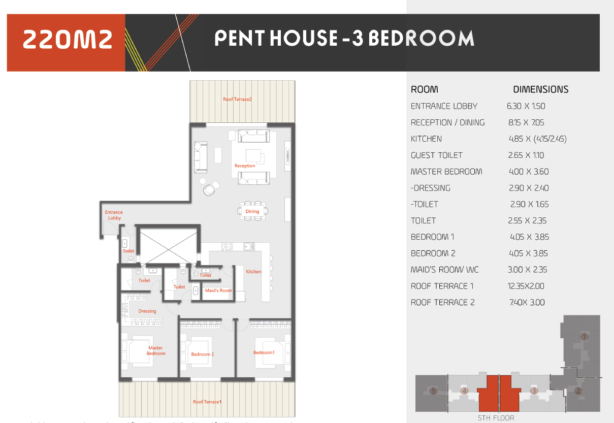 Floor plan for apartment at Al Karma Kay