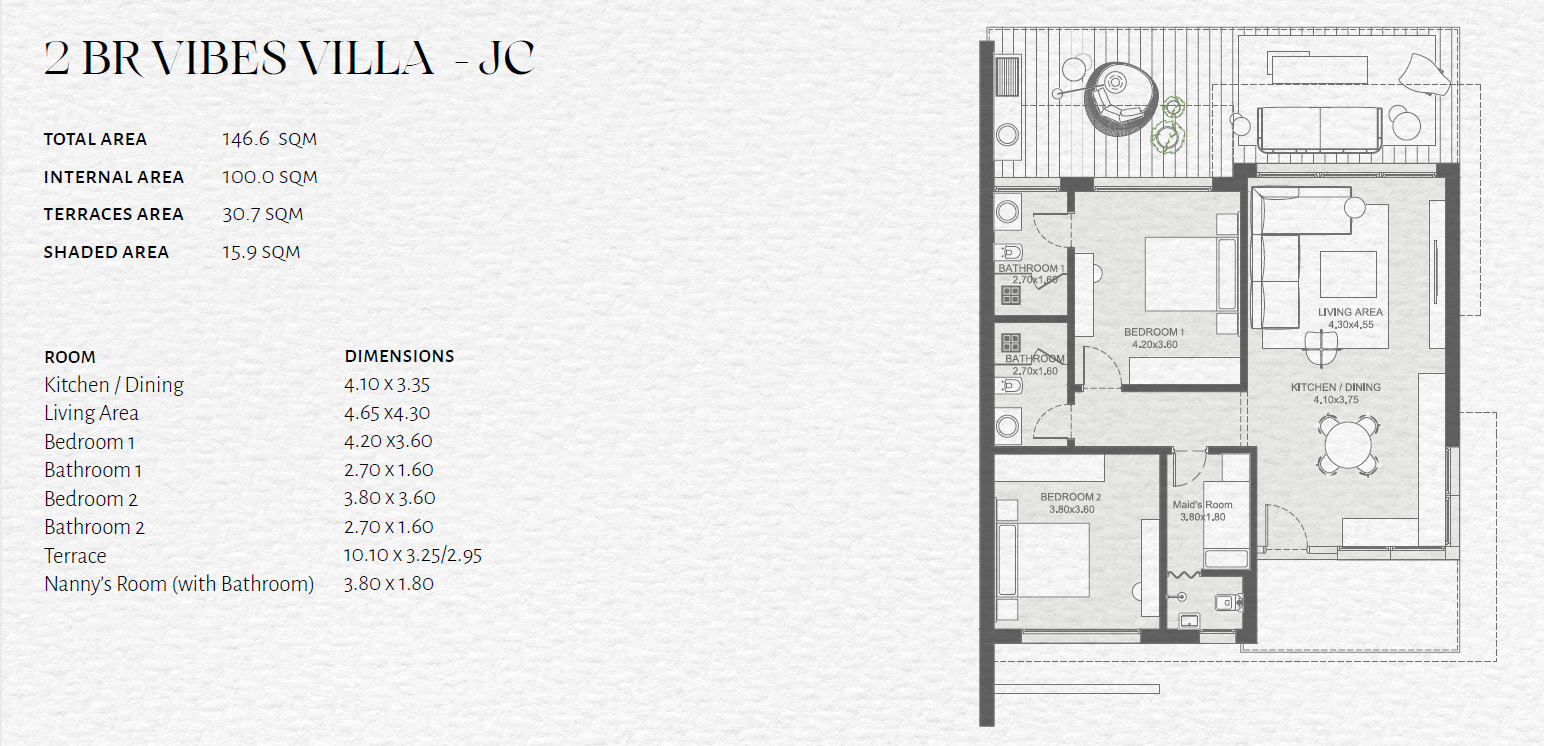 Floor plan for villa at The Med